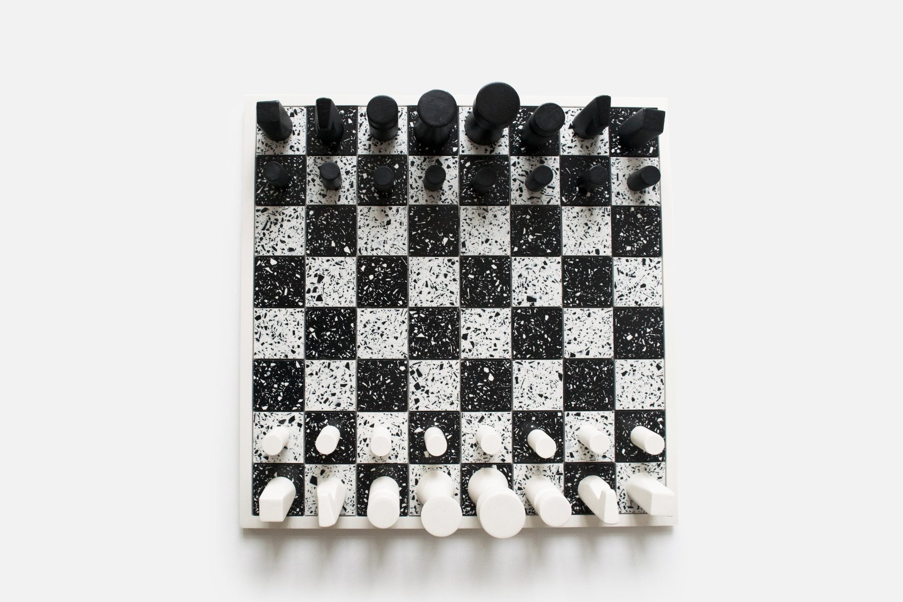 Chess Board - Terrazzo White & Black Board Games House Raccoon 