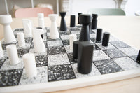 Chess Board - Terrazzo White & Black Board Games House Raccoon 